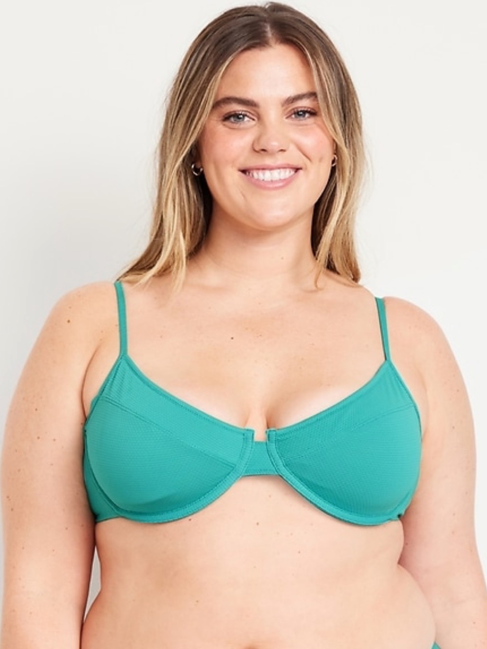 💦 OLD NAVY NWT Textured Underwire Bikini Top Aqua Teal Green Sz X-Large